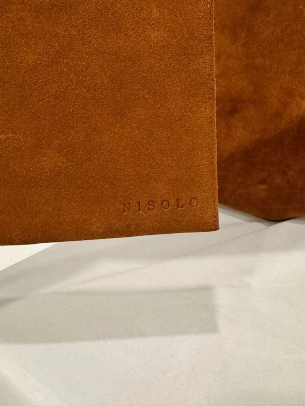 Nisolo Brown Cognac Suede Tote & Envelope Clutch Set